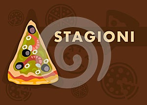 Stagioni Pizza Web Banner Vector Cartoon Template photo