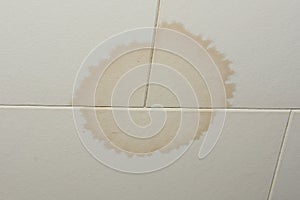 Stain on ceiling from water leak