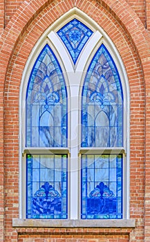 Stain glass decorative windows of church