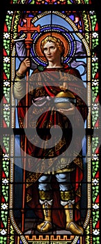 Stain glass of Emperor Constantine photo