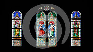 Stain glass window with Jesus