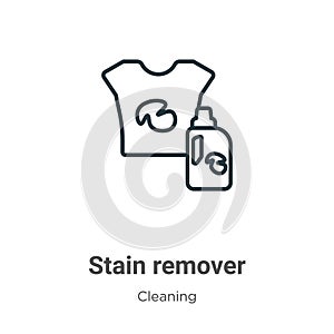 Stain remover outline vector icon. Thin line black stain remover icon, flat vector simple element illustration from editable