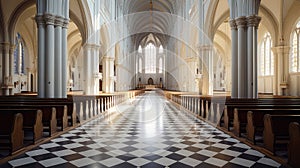 stained cathedral interior