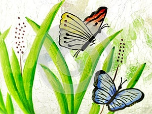 Stained colorful glass