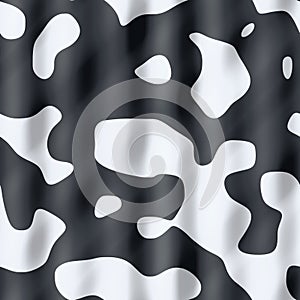 stained cow seamless pattern â€“ black spots on square white background - satin surface