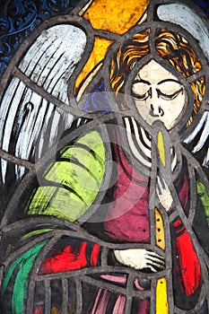 Stained glass angel