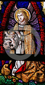 Stained Glass - Angel and the Lion of Flanders