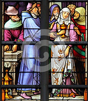 Stained Glass - Antisemitic stained glass in Brussels Cathedral