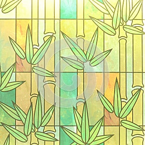 Stained glass with bamboo texture