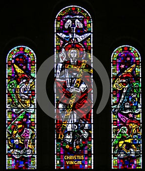 Stained Glass of Christ and the Four Evangelists photo