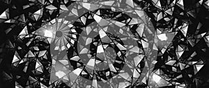 Stained-glass black and white abstract widescreen background