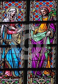 Stained Glass - Blessed Virgin Mary and Saint Joseph