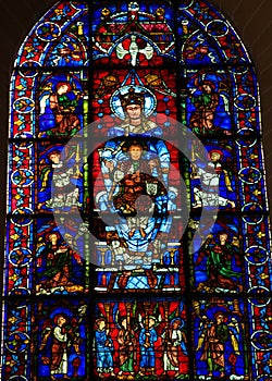 Stained Glass The Blue Virgin at Chartres Cathedral