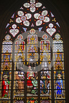 Stained glass at Brussels Cathedral photo