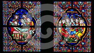 Stained Glass - Burial of Jesus and Pentecost