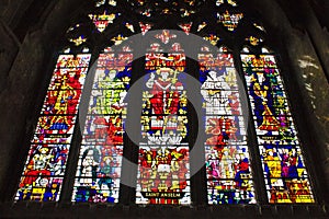 Medieval stained glass St Anselm Chapel Window Canterbury Cathedral