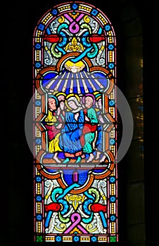 Stained Glass in Monaco Cathedral - Mother Mary and the Apostles