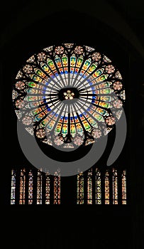 Stained glass in cathedral - Strasbourg, France