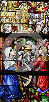 Stained Glass - Catholic Procession