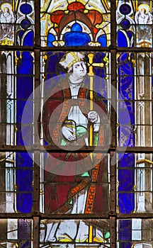 Stained Glass of a Catholic Saint in the Quartier Latin, Paris