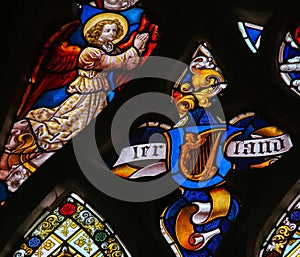 Stained Glass - Celtic Harp
