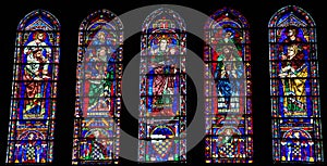 Stained Glass at Chartres Cathedral photo