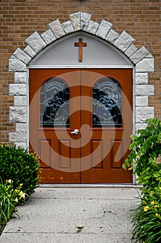 Stained Glass Church Doors Millard Community church photo