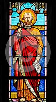 Stained Glass of Saint Peter - St Valery Sur Somme photo
