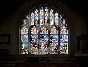 Stained Glass Church Window Nativity Scene
