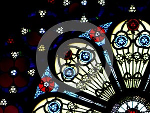 Stained glass in church