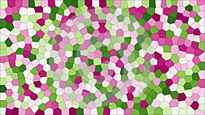 Stained glass colorful voronoi, vector eps abstract. Irregular cells background pattern. 2D Geometric shapes grid texture - photo