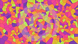 Stained glass colorful voronoi, vector eps abstract. Irregular cells background pattern. 2D Geometric shapes grid texture - photo