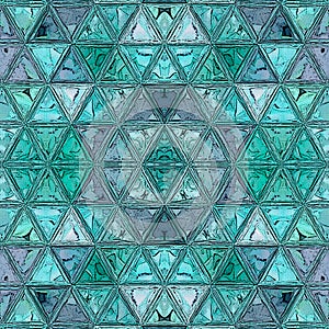 Stained glass continuous triangles pattern