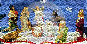 Stained Glass Creche photo