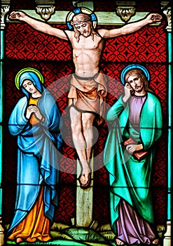 Stained Glass - Crucifixion of Jesus Christ on Good Friday