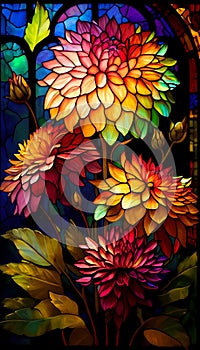 Stained Glass Dahlias