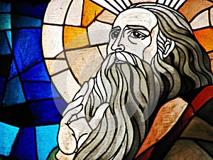Stained Glass Detail of a Prophet