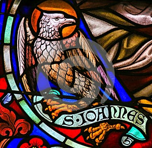 Stained Glass of the the Eagle - Saint John the Evangelist
