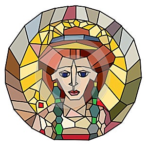 Stained glass empress head
