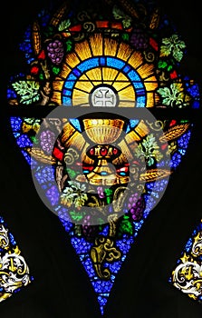 Stained Glass - Eucharist and Holy Grail