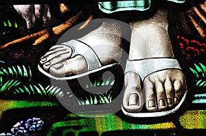 Stained glass feet