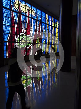 Stained glass by Fernand LÃÂ©ger in Central University of Venezuela in Caracas Venezuela Thursday 5th  May 2011 photo