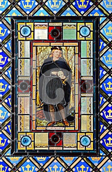 Stained glass with Hamlet