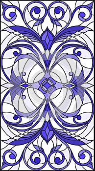 Stained glass illustration with abstract swirls