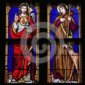 Stained Glass - Jesus Christ and Saint Roch