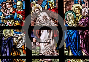 Stained Glass - Jesus on the Via Dolorosa photo