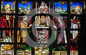 Stained Glass - King Albert I and Queen Elisabeth of Belgium
