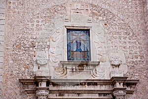 Stained glass in a Merida church photo