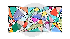 Stained Glass Mosaic Abstract Geometric Pattern Tile, vector design Generative AI