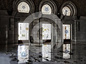 stained glass in the Mosque of abu dhabi